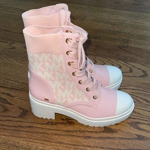 Pink combat boots